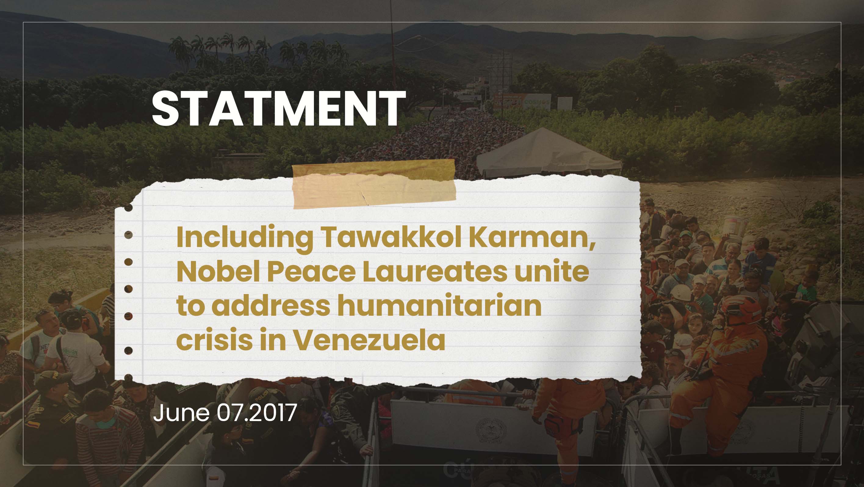 Including Tawakkol Karman, Nobel Peace Laureates unite to address humanitarian crisis in Venezuela